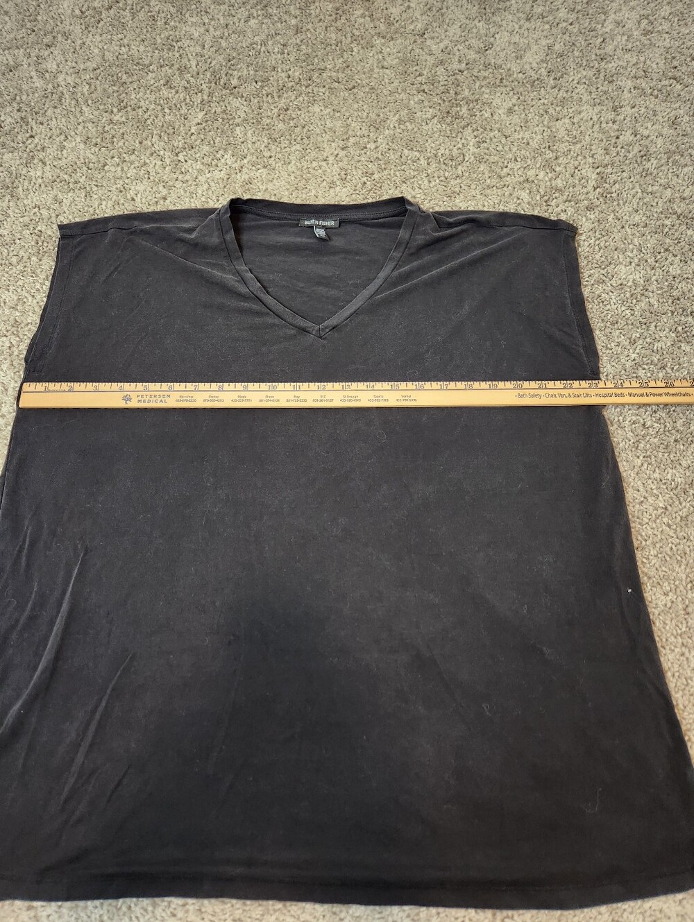 Eileen Fisher Black Fine Jersey Square Top Size Medium - Picture 6 of 7